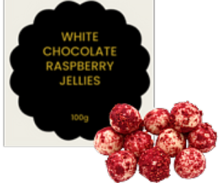 Fare & Fable White Chocolate Raspberry Jellies 100g