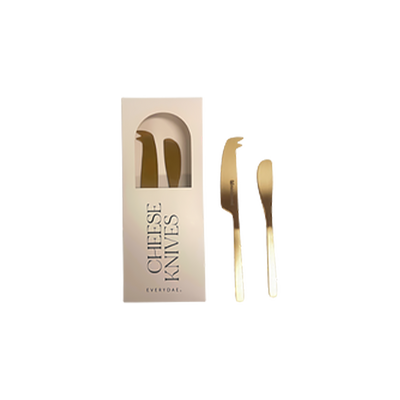 Set of 2 Gold Cheese Knives
