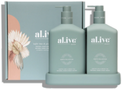 Al.lve Body Hand Lotion 500ml Al.lve Body Hand Wash 500ml with Al.lve Body Caddy Tray