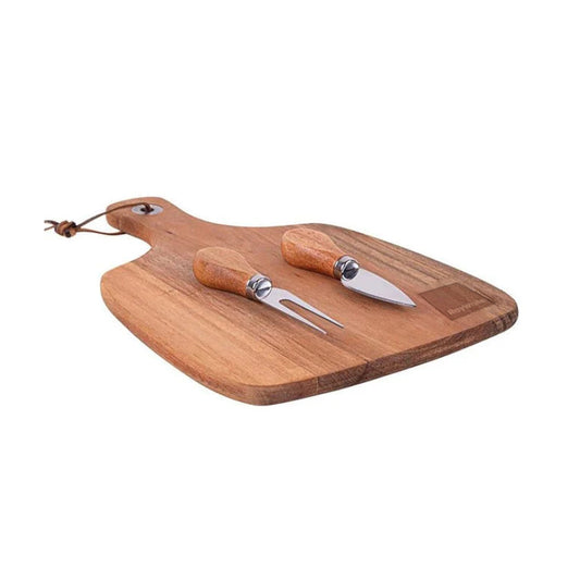 Acacia Wood Cheese Board & Knife Set