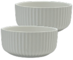 Two Ceramic Fluted Dip Bowls