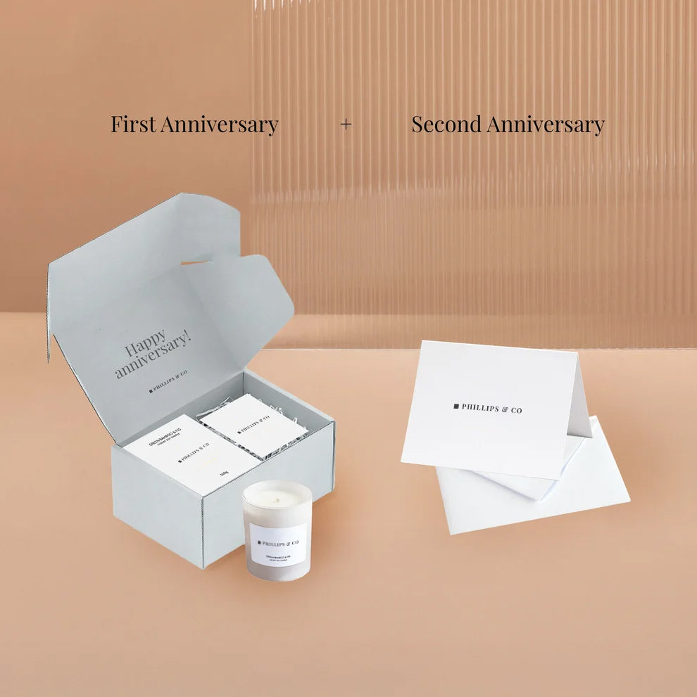The Phillips & Co Anniversary Pack – Candle & Card