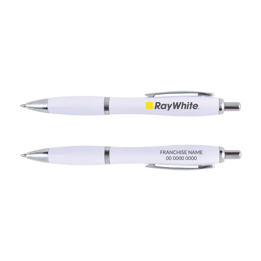 Plastic Click Pen - WHITE