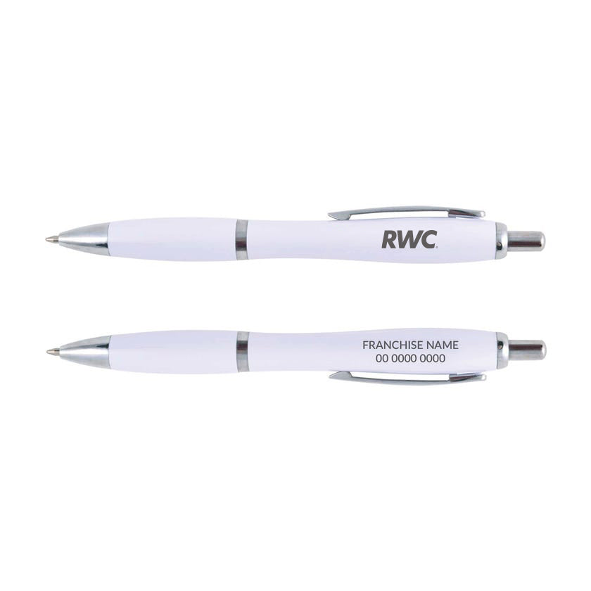 Plastic Click Pen - WHITE