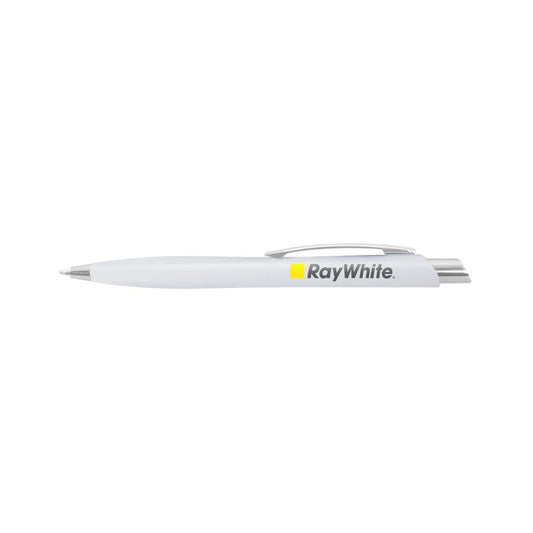 Plastic Stream Pen - WHITE