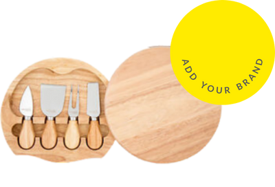 Round Cheeseboard and Knife Set 22cm
