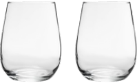 Set of 2 Stemless Wine Glasses 