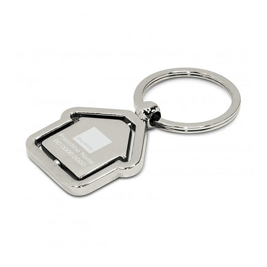 Spinning House Metal Key Ring - Personalised