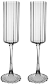 Stemmed Champagne Flutes with Scalloped Cinish